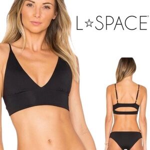 L*Space Black Olivia Strappy Back Bikini Top